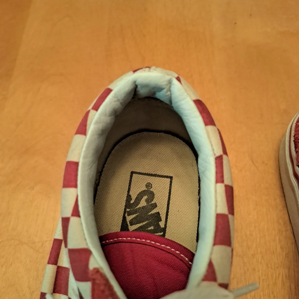 Vans Old Skool Red and White Checkerboard Canvas Sneakers Womens 8.5 Mens 7 - Picture 8 of 14